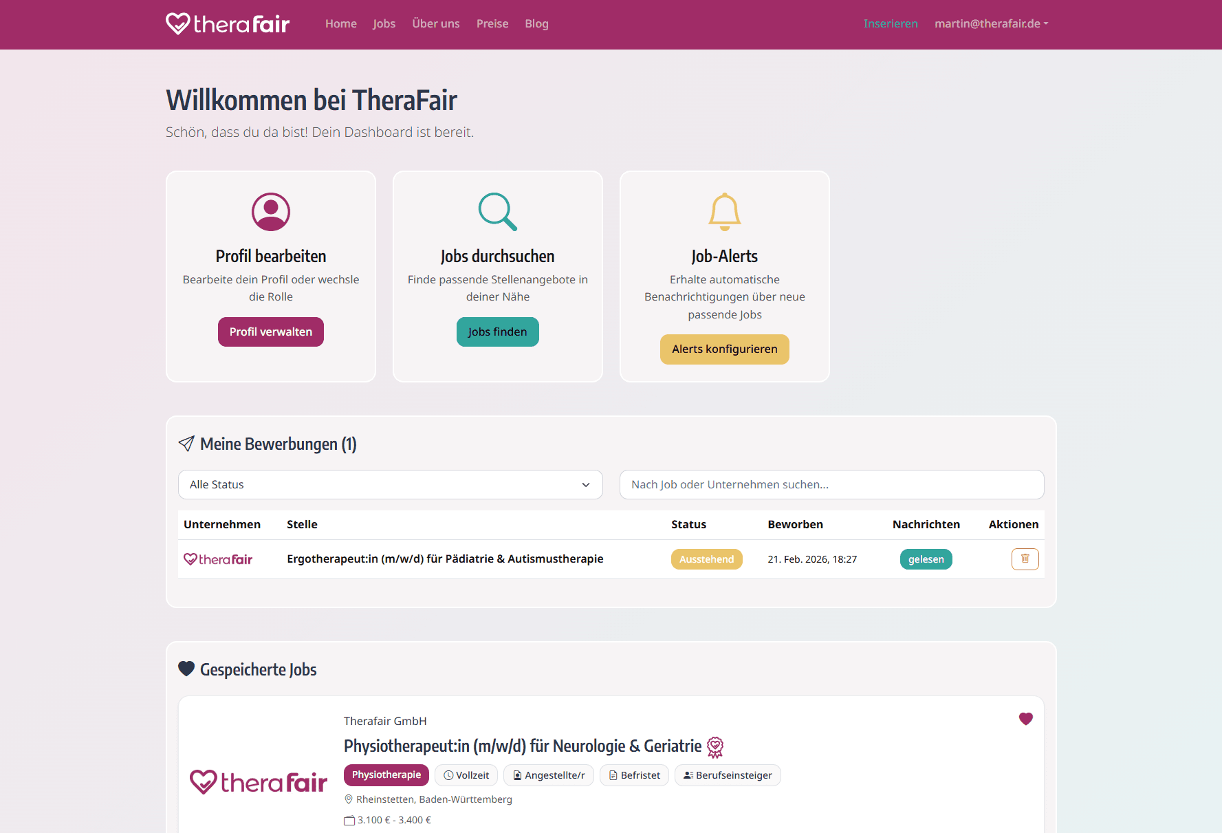 TheraFair Kandidaten-Bereich Vorschau